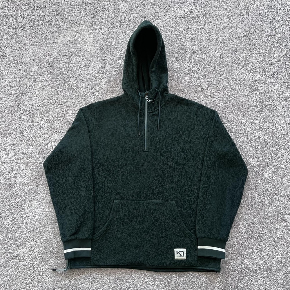 Kari‎ Traa Rothe 1/2 Zip Fleece Hoodie Womens Size XL Green Pullover